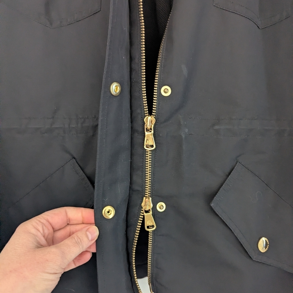 Ralph Lauren Chore Coat Barn Jacket Black Water Repellent Size Large - Picture 7 of 16